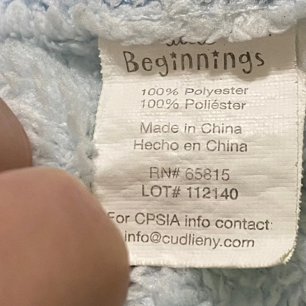 Blue Plush Baby Blanket Thank Heaven for Little Boys Puppy Stars Soother Nursery